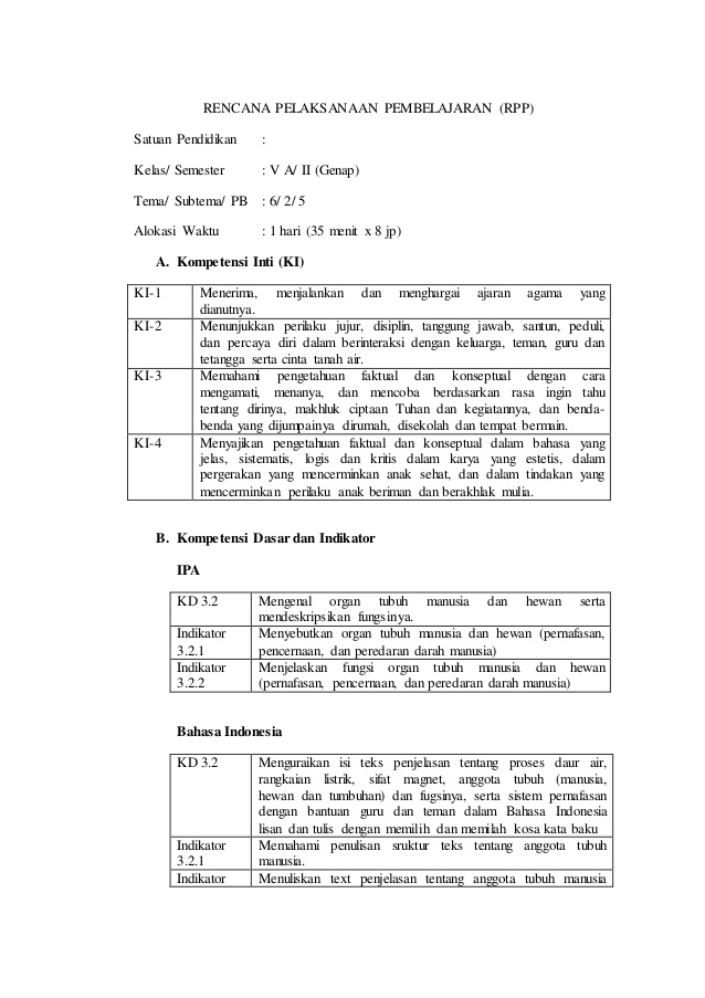 Rpp K13 Tentang Siklus Air Kelas 5 Sd fasrondemand